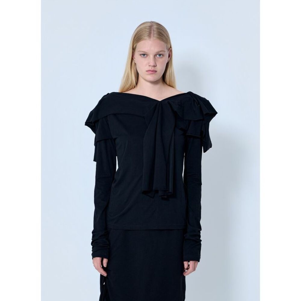 Yohji Yamamoto Women Supima Single Jersey Big Collar Top